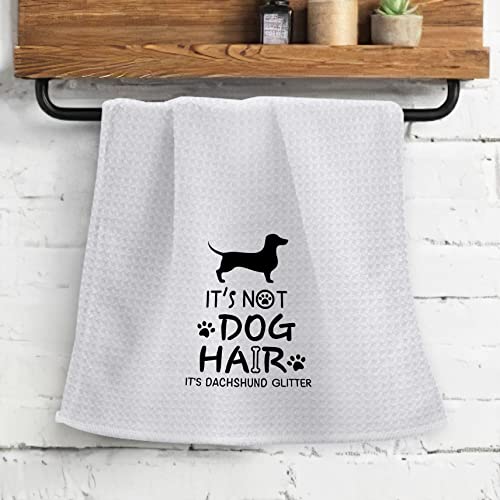 Ohsul It’s Not Dog Hair It’s Dachshund Glitter Absorbent Kitchen Towels Dish Towels Dish Cloth,Funny Dog Hand Towels Tea Towel For Bathroom Kitchen Decor,Dog Lovers Girls Gifts #TOP1
