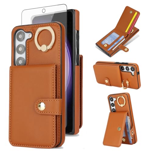 Coque Samsung S23 Plus Antichoc RFID Étui Portefeuille Verre Trempé