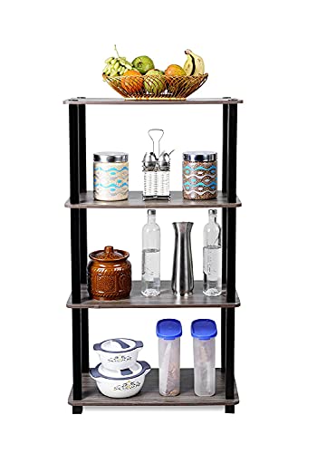 Image of Ash & Roh 4-Tier Multipurpose PVC Rack- Engineered Wood Wall Shelf for Bedroom, Living Room, Garage, Kitchen Storage Shelves (H-3.7 Feet |W-2 Feet |D-1 feet) (4-Tier PVC Rack)
