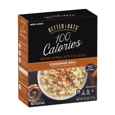 Better Oats, Instant Oatmeal, Cinnamon Roll, 10 Pouches per Box (Pack of 2)