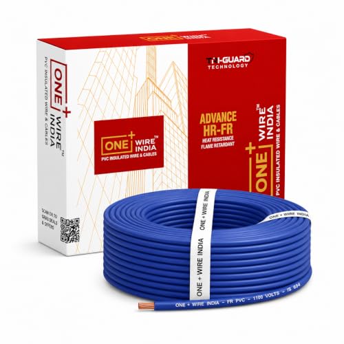 Image of 0.75 SQMM | Blue | 90 meter | PVC Insulated Industrial Multistrand CCA Copper Wire | High Purity Copper | Triple Layer Protection | FR Rated | Heavy Duty Electrical Cable | 10 Guage