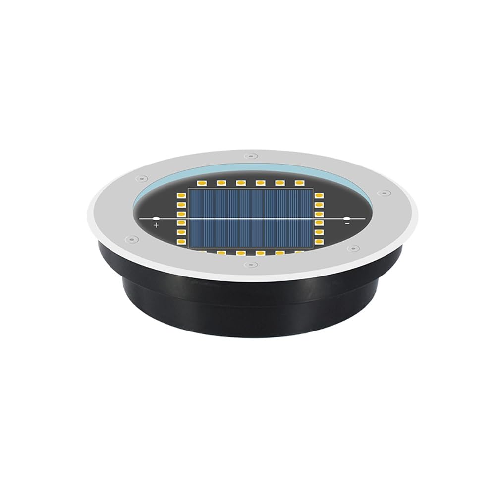 Faretti Sepolta Solari Controllo Remoto, Esterno Acciaio IP65 Impermeabile Inossidabile A Resistenza Led A Energia Solare In Lampada A Terra Lampada Sepolta Lampada Brick Ligh(Color:24LED Warm light)