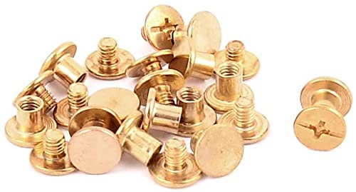XYWHPGV M5x6mm Binding Screw Post for Leather Purse Belt Brass Tone 12 Pcs(3c65e 9710e 87a9e da1d5 a469c de038