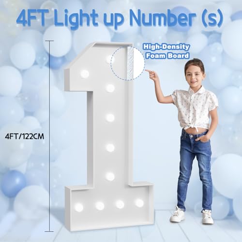 Image of imprsv Marquee Numbers Large 100th-Birthday Decorations 4ft Light Up Number