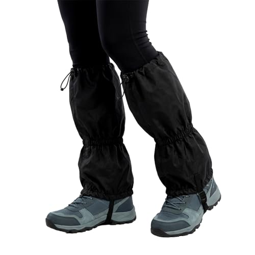 Fampery 1Pair Adjustable Leg Gaiters - Lightweight Waterproof Leg Guards for Men & Women - Anti-Mosquito Bites Gators for Hiking Boots - Hiking Essentials for Hunting, Trekking & Fishing