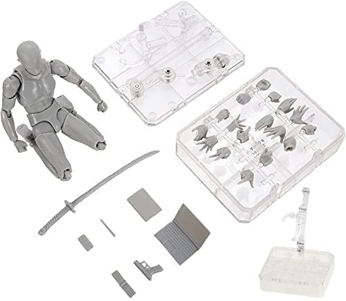 Action Figure Drawing Models,Body Kun Moveable Joint Set,Suitable For Sketching,Painting Drawing Mannequin Female/Male Drawing Figures For Artist(Male+Female,Grey,6Inch) #TOP3