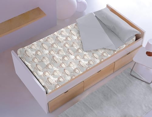 FM TEX Saco Nórdico Infantil con Cremallera, 3 Piezas, 100% Algodón, para Camas 80-105 cm (Globos, 80 x 190/200 cm)
