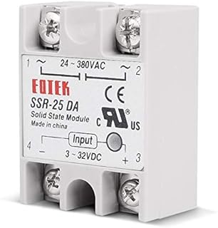 tooloflife Relé de estado sólido, SSR-100DA DC 3-32V entrada AC 24-380V Módulo de relé de estado sólido monofásico para controlador de temperatura Pid