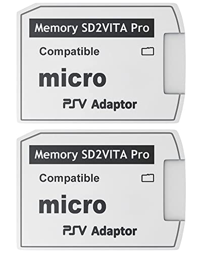 Skywin SD2Vita PS Vita Adaptador de tarjeta de memoria compatible con PS Vita 1000/2000 3.6 o sistema HENkaku (paquete de 2)