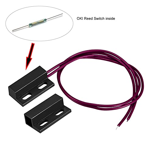 Gebildet 0-230V Magnetschalter,Versenkter Sicherheitsfenster-Tor-Kontaktsensor, Magnetischer Alarm-Reed-Schalter Magnet in der Nähe–Stromkreis verbinden, Magnet entfernt–Stromkreis unterbrechen