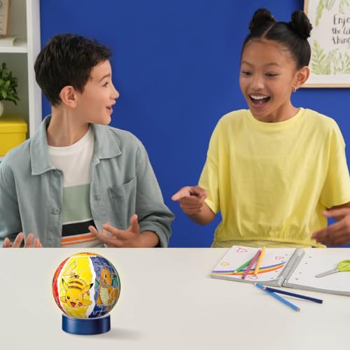 Ravensburger - Puzzle 3D Ball illuminé - Pokémon - A partir de 6 Ans - 72 pièces numérotées à Assembler sans Colle - Socle Lumineux Inclus - 11547
