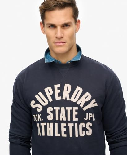 Superdry Men's Athletic Essential Sweatshirt, Bradley Navy3