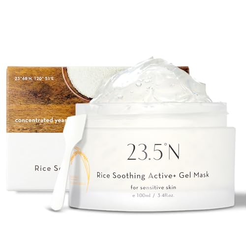 23.5°N Rice Soothing Active+ Gel Mask 3.4 fl. oz. (100 mL) – Lightweight Rice Ferment Jelly Mask That Helps Soothe, Visibly Brighten & Reveal a Fresh, Dewy Glow – Made in Taiwan
