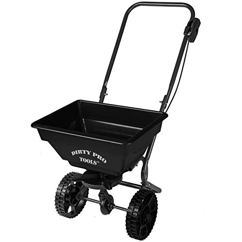 dirty pro tools™ 55 lbs Professional rotary spreader lawn fertiliser grass weed seed grit feeder