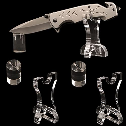HHUXIUE Knife holder Knife display holder Knife storage holder Folding knife holder Small knife holder Acrylic knife holder used for single knife display decoration (transparent 2)