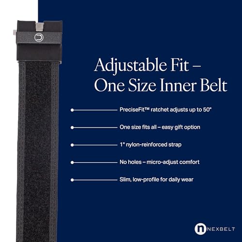Nexbelt Inner Tactical EDC Ratchet Belt - 1.5" Hook and Loop, Nylon, Adjustable - One Size Fits Up to 50"3