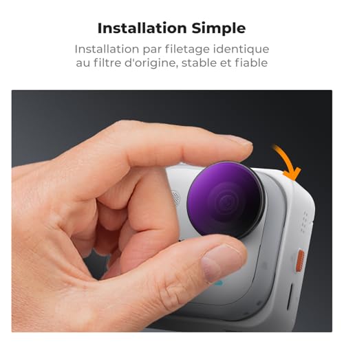 K&F CONCEPT - Kit de 4 Filtres ND/PL Compatible avec Insta360 Go Ultra (ND8/PL + ND16/PL + ND32/PL + ND64/PL) Filtres à Densité Neutre et Polarisants, Verre Optique HD/Multicouché/Monture Métallique – vue 6