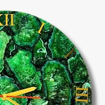 Reloj de pared artesanal de ágata verde 12 pulgadas miniatura 5