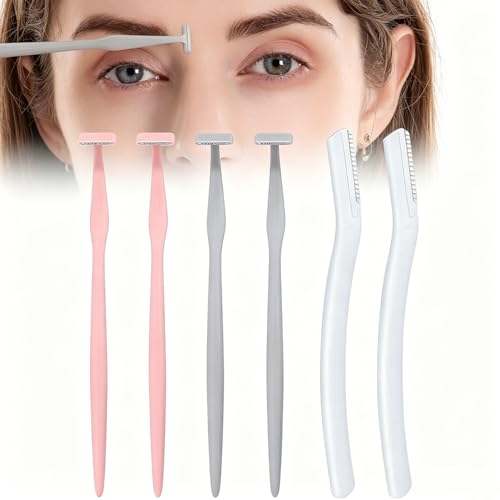 Eyebrow Razors w/Dermaplane Razors Set - Japanese Blades Razors - Small Face Razors for Peach Fuzz and Fine Hair, Multipurpose Exfoliating Dermaplaning Tools for Women and Men