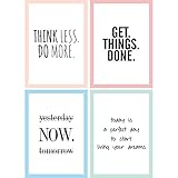 Cupcakes & Kisses® 4er Motivation Poster Sparset I motivierende Zitate & Sprüche I Hochformat I DIN A4 I Quote I in schwarz und weiß mit Buntem Rahmen