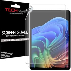 TECHGEAR [Pack of 2 Anti Glare/Matte Screen Protectors for Microsoft Surface Pro 12 2025 (12 Inch screen) - Matte Screen Protector Covers + Screen Cleaning Cloth & Applicator Card