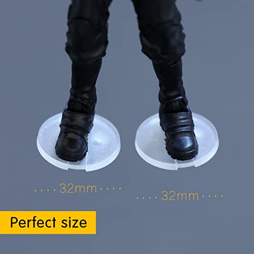 Image of 6inch Action Figure Display Stand with Peg, Clear Figuras Toy Organizer Support Stands Base Holder Accessories, Round, 28Pack