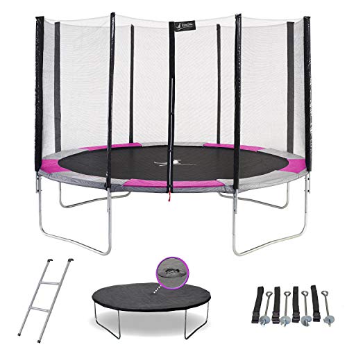 Kangui - Trampoline Rond Ø360cm avec Filet, échelle, bâche et kit d'ancrage - RALLI 360