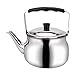 Fenteer Whistling Bouilloire En Acier Inoxydable Cuisinière Théière, métal Thé Pot Gaz/Induction/Électrique/Gaz/Cuisinière Bouilloires pour Cuisine Camping - 1.5L