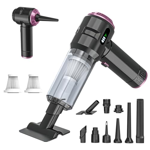 Image of Handheld Vacuum Cleaner Cordless, 23000Pa Powerful Car Mini Vacuum Cleaner, Rechargeable Portable Lightweight dust Catcher for Home Car Carpet Stairs Pet Hair Deep Cleaning(Black-Purple)