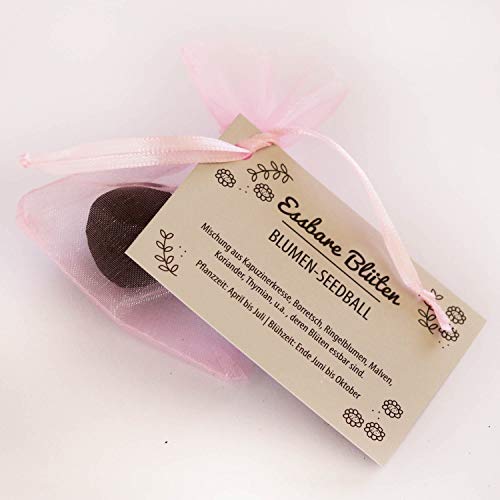 15 x Seedballs"Essbare Blüten" Gastgeschenk im Organzabeutel (bunt gemischt) - Image 4