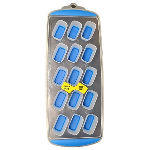 Bandeja para cubitos de hielo flexible de silicón azul miniatura 1