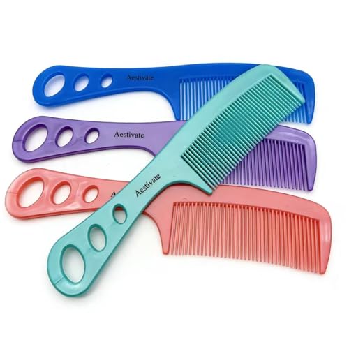 Set de 4 Peines de Plástico para cabello con mango largo miniatura 2