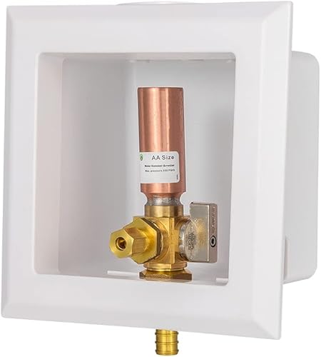 EFIELD Caja universal para máquina de hielo, conexión de entrada de crimpado Pex de 12 pulgada con válvula de bola de 14 vuelta instalada (crimpado