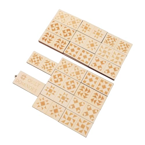 Juego de dominó de madera con 28 piezas grabadas miniatura 6