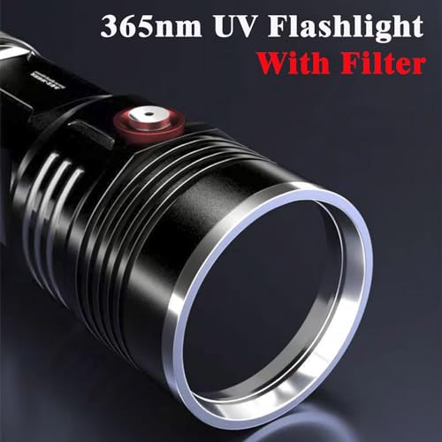 Lanterna UV de 60 W 365 nm com luz negra filtrada com luz negra USB C recarregável detector NDT de i