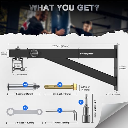 IMAYCC Profi Boxsack Halterung, Adjustable Boxsack Wandhalterung, Punch Bag Holder Punching Bag Mount Stand for Home or Gym, for Punch Bag, Muay Thai Bag, etc