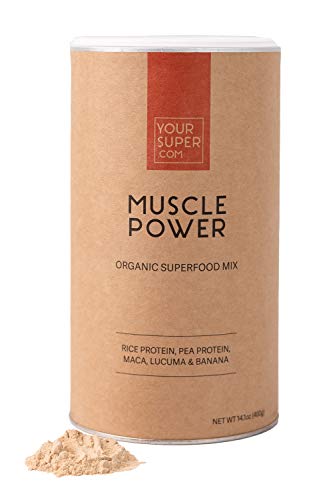 foods Muscle Power Superfood-Mix - Workout-Boost mit allen 9 essentiellen Aminosäuren, Molke Alternative, Non-GMO, Bio-Maca, Lucuma - 400g,