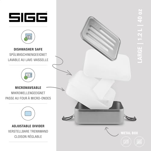 SIGG - Metal Lunch Box Plus - Food Container with Compartments - Swiss Design - Dishwasher Safe - Ultra Light - S/L by Sigg - Image 2