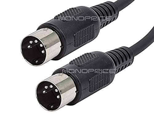 monoprice midi cable - 5 pin din connectors shielded molded connector shells 28 awg 10 feet black