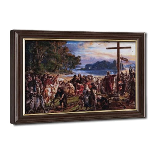Cadre Jan Matejko Le baptême de la Pologne cadeau idéal passionné histoire