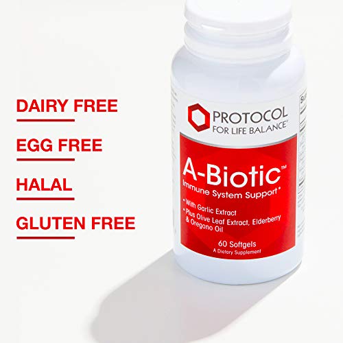 Protocol A-Biotic - Immune Support - Garlic, Elderberry, Rosemary, Olive Leaf - 60 Softgels #TOP5