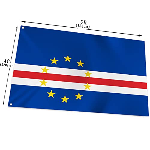 YongFoto Bandeira de Cabo Verde 1,2 x 1,8 m Bandeira de Cabo Verde Banner para celebrações ao ar liv