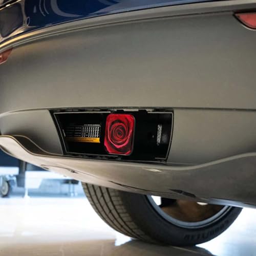 Swono Red Rose Car Towing Hitch Covers Blossom Red Rose Square Trailer Hitch Cover 2 Inch, Flowers Rose Rear Receiver Hitch Covers Soft Rubber Hitch Cover for Trucks SUVs Jeeps