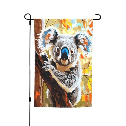 TWYGTEE Garden Flag Koala Bear On Tree Branch Autumn Leaves