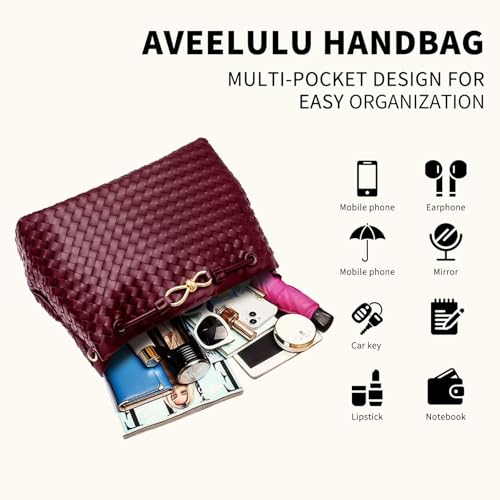Woven Vegan Leather Tote Shoulder Bag for Women with Adjustable Shoulder Strap, Woven Handbags4
