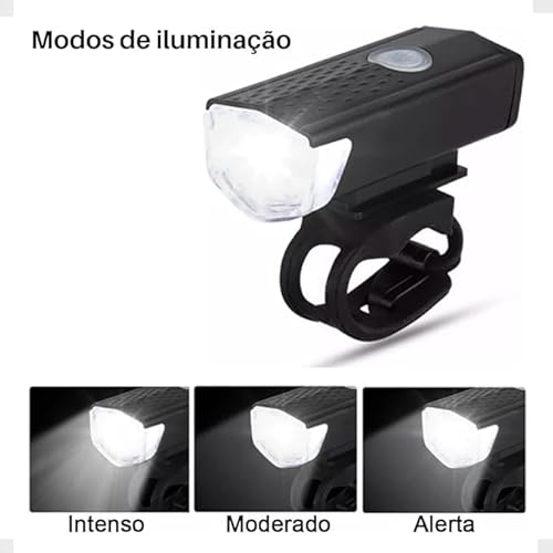 Kit Lanterna E Farol Bicicleta Recarregável, Conjunto de Luzes Led Para Bike Resistente a Água vário