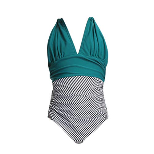 Baby Girl Hawaiian Ruffles Bikini One-Piece Swimsuit Beach Bathing Suit Floral Swimwear+Headband 2 Pcs Set Green