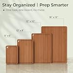 Wood Cutting Board, Carbonized Bamboo Cutting Boards Set With Smooth Surface & Easy Storage For Busy Kitchens, Ideal Charcuterie & Chopping, Durable, Knife-Friendly (4Pcs) - Image 5