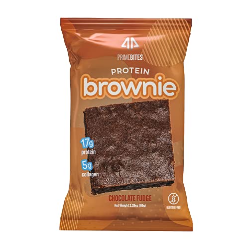 Prime Bites Protein Brownie From Ap Sports Regimen | 16-17G Protein | 5G Collagen | Delicious Guilt-Free Snack | 12 Bars Per Box (Chocolate Fudge) #TOP2