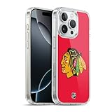 Head Case Designs Officially Licensed NHL Plain Chicago Blackhawks Gel Case [Military Grade Protection] Compatible with Apple iPhone 16 Pro and Compatible with MagSafe